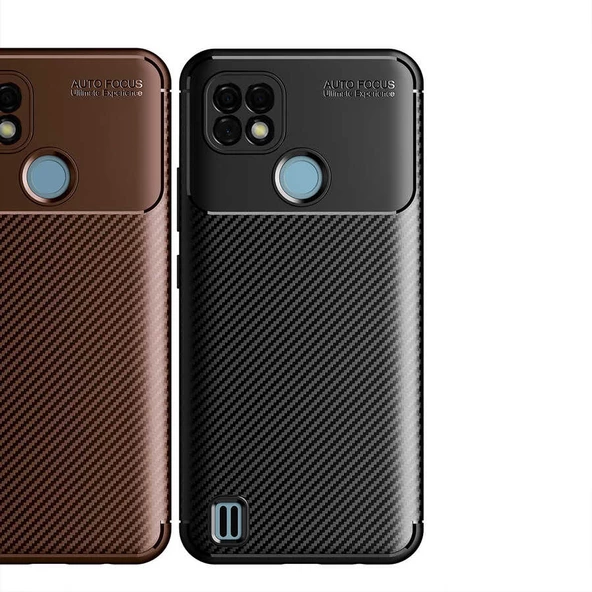 Realme C25 - Kılıf Auto Focus Karbon Negro Silikon Kapak - Resim 3