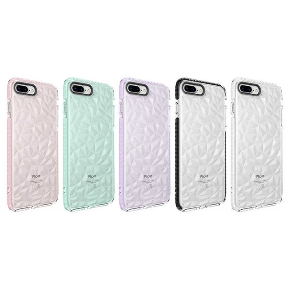 Apple iPhone 8 Plus - Kılıf Koruyucu Prizmatik Görünümlü Buzz Kapak - Resim 2