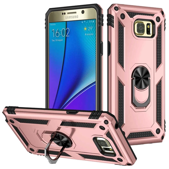 Samsung Galaxy Note 5 - Kılıf Yüzüklü Zırh Tank Vega Kapak ürün görseli 1