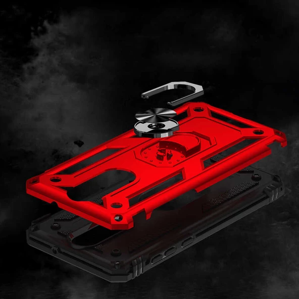 Huawei Mate 10 Lite - Kılıf Yüzüklü Zırh Tank Vega Kapak - Resim 4