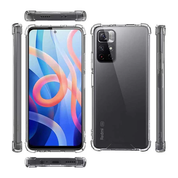 Xiaomi Redmi Note 11T 5G - Kılıf Kenar Köşe Korumalı Nitro Anti Shock Silikon