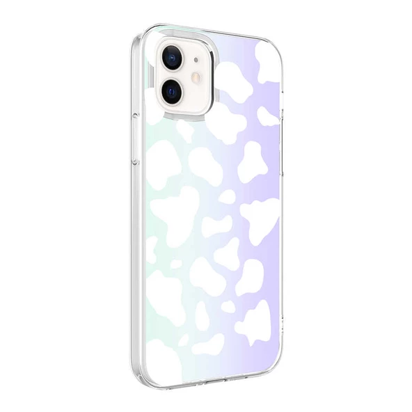 Apple iPhone 12 - Kılıf Desenli Koruyucu M-blue Kapak