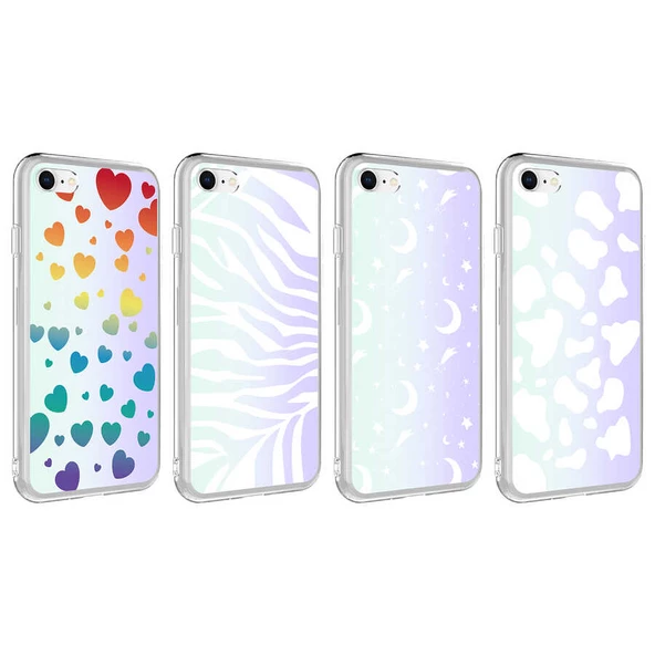 Apple iPhone 7 - Kılıf Desenli Koruyucu M-blue Kapak - 2