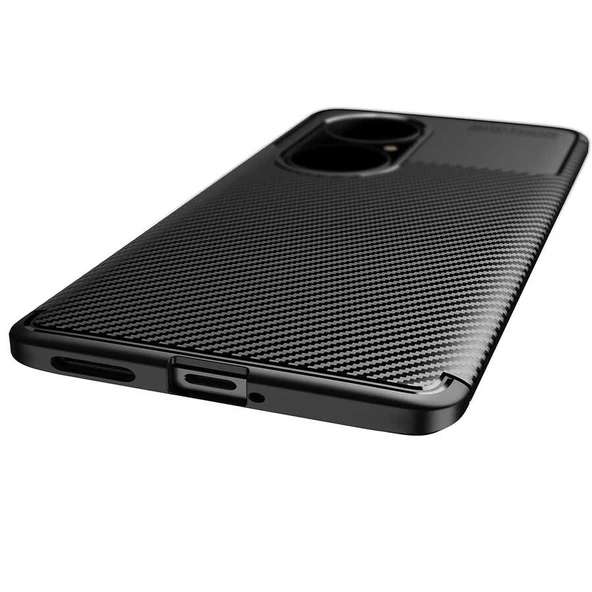 Huawei P50 Pro - Kılıf Auto Focus Karbon Negro Silikon Kapak - Resim 4