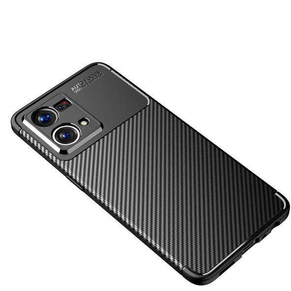 Oppo Reno 7 4G - Kılıf Auto Focus Karbon Negro Silikon Kapak - Resim 6