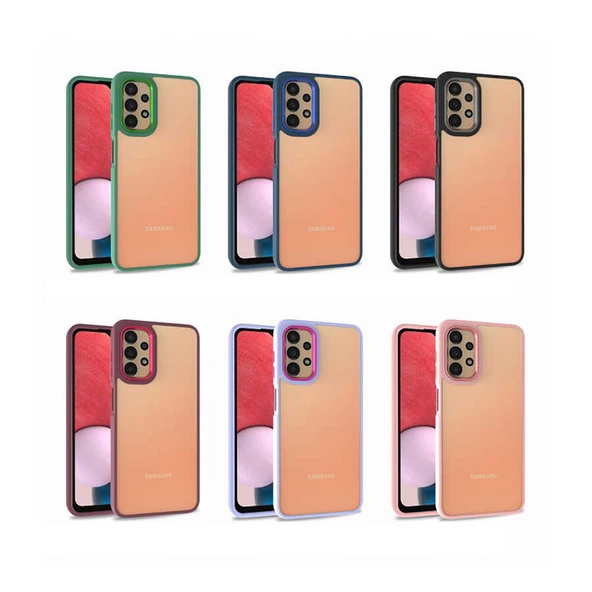 Samsung Galaxy A53 5G - Kılıf Arkası Şeffaf Kamera Çevresi Parlak Zıt Renkli Flora Kapak - Resim 2