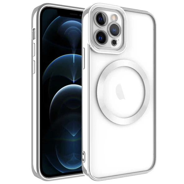 Apple iPhone 12 Pro Max - Kılıf Magsafe Wireless Şarj Özellikli Setro Silikon