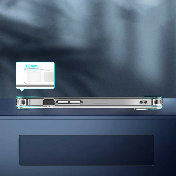 Apple iPhone 12 Pro - Kılıf Standlı Şeffaf Silikon L-Stand Kapak - Resim 6