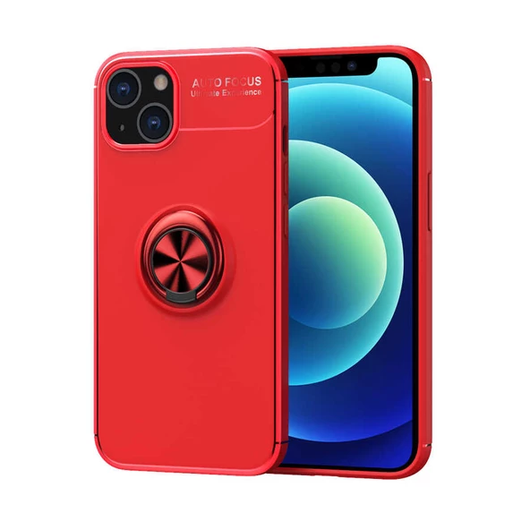 Apple iPhone 14 - Kılıf Yüzüklü Karbon Ravel Silikon Kapak