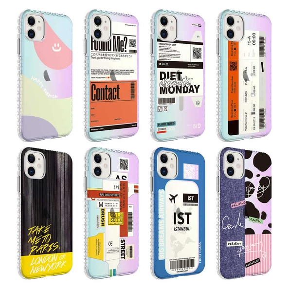 Apple iPhone 11 - Kılıf Airbag Kenarlı Renkli Desenli Silikon Elegans Kapak - Resim 2