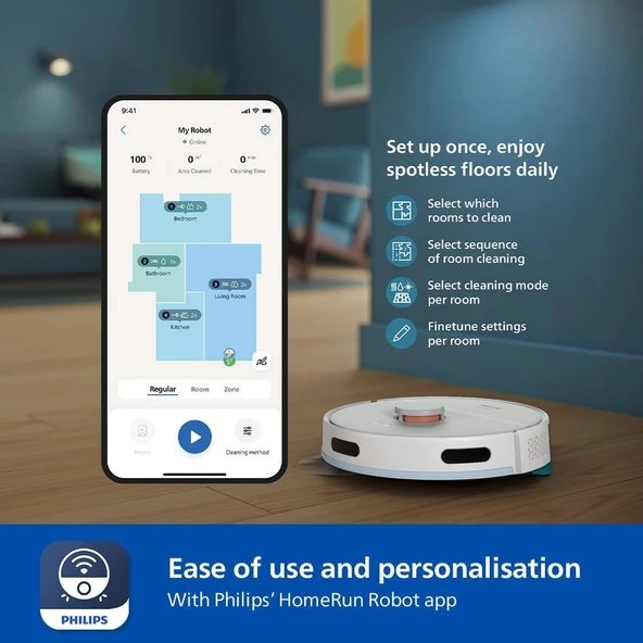Philips XU2000/21 Islak ve Kuru 2000 Serisi Robot Süpürge - 8