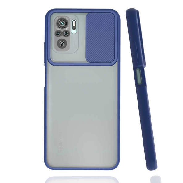 Xiaomi Poco M5S - Kılıf Slayt Sürgülü Arkası Buzlu Lensi Kapak ürün görseli 1