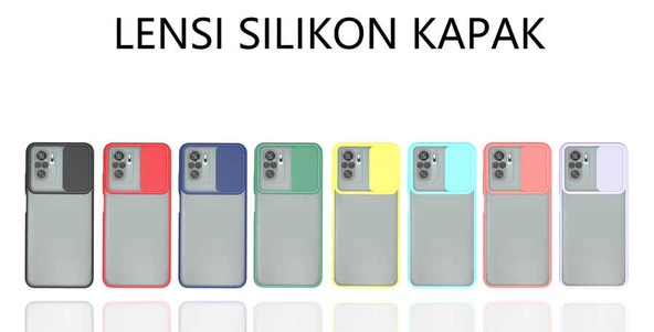 Xiaomi Poco M5S - Kılıf Slayt Sürgülü Arkası Buzlu Lensi Kapak - Resim 3
