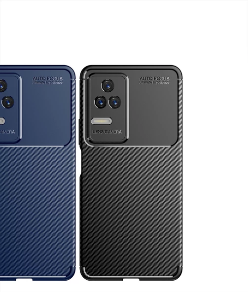 Xiaomi Poco F4 - Kılıf Auto Focus Karbon Negro Silikon Kapak - Resim 3