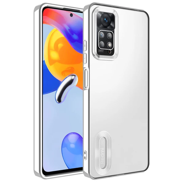 Xiaomi Redmi Note 11 Pro 5G - Kılıf Kamera Korumalı Logo Gösteren Omega Kapak