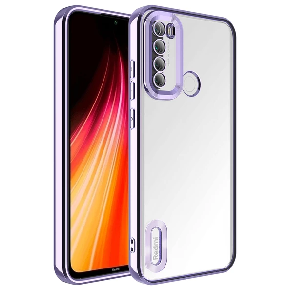 Xiaomi Redmi Note 8 - Kılıf Kamera Korumalı Logo Gösteren Omega Kapak