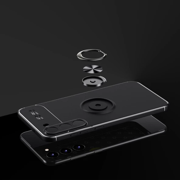 Samsung Galaxy S23 - Kılıf Yüzüklü Karbon Ravel Silikon Kapak - Resim 7