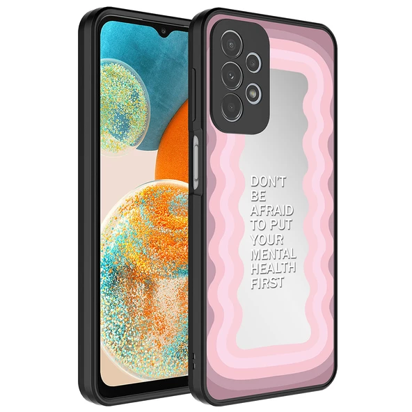 Samsung Galaxy A53 5G - Kılıf Aynalı Desenli Kamera Korumalı Parlak Mirror Kapak
