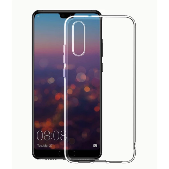 Huawei P20 - Kılıf Şeffaf Soft Slim Fitt Süper Silikon Kapak