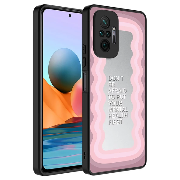 Xiaomi Redmi Note 10 Pro - Kılıf Aynalı Desenli Kamera Korumalı Parlak Mirror Kapak