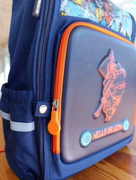 Hello Dragon Okul Çantası Omurga Koruyucu Mavi - 4