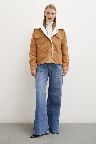 Süet İçi Peluşlu Mont Taba - 3