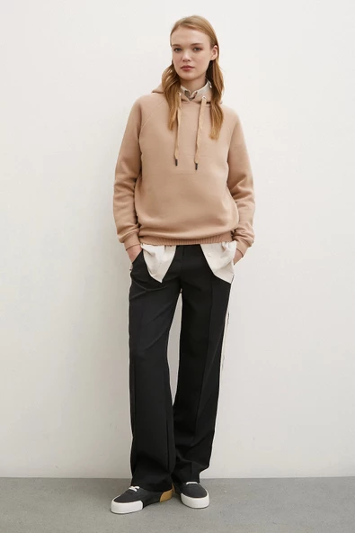 Kapüşonlu Sweatshirt Kahve - 2