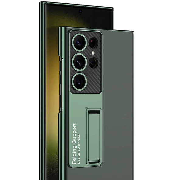 Samsung Galaxy S24 Ultra - Kılıf Kamera Korumalı Şeffaf Tasarımlı Lego Standlı Kapak - 6