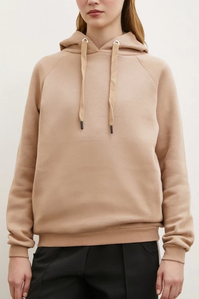 Kapüşonlu Sweatshirt Kahve - 3