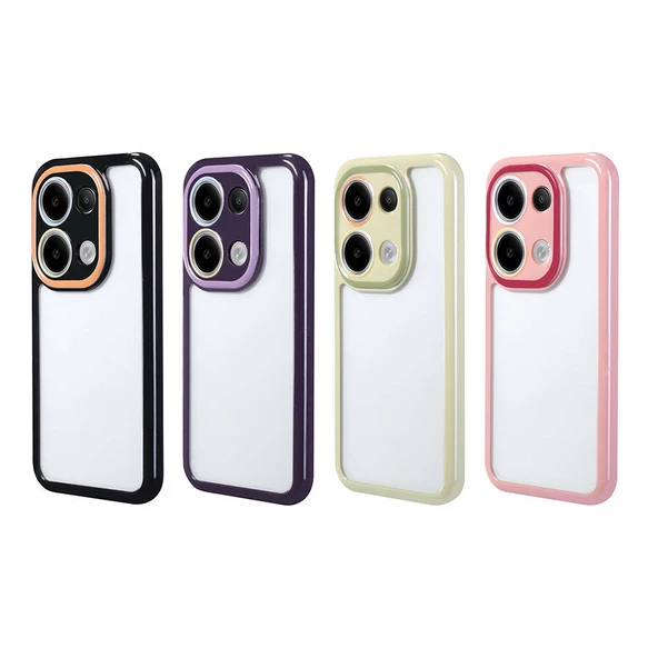 Xiaomi Redmi Note 13 Pro 4G - Kılıf Kamera Korumalı Renkli Kenar ve Çerçeve Tasarımlı Vitamin Kapak - 2