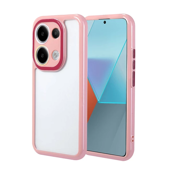 Xiaomi Redmi Note 13 Pro 4G - Kılıf Kamera Korumalı Renkli Kenar ve Çerçeve Tasarımlı Vitamin Kapak