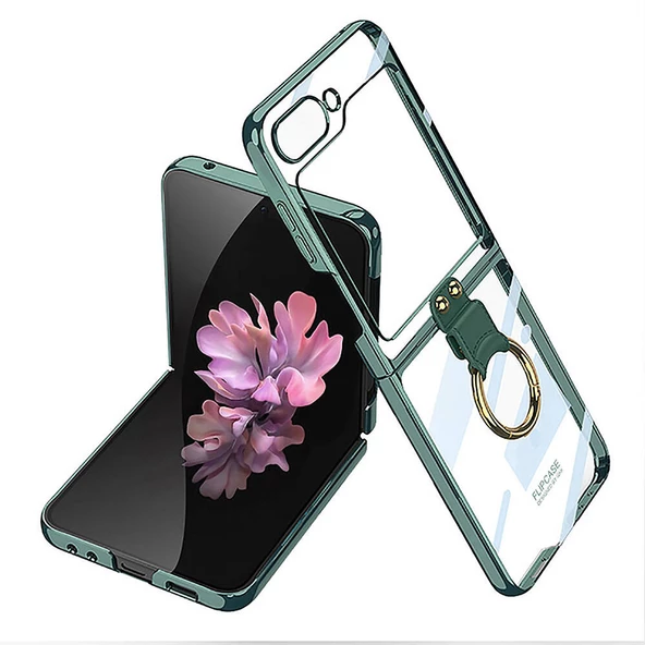 Samsung Galaxy Z Flip 6 - Kılıf Koruyucu Yüzüklü Kıpta Kapak