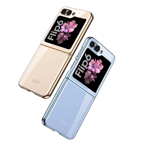 Samsung Galaxy Z Flip 6 - Kılıf Koruyucu Full Camlı Kıpta Kapak - Resim 3
