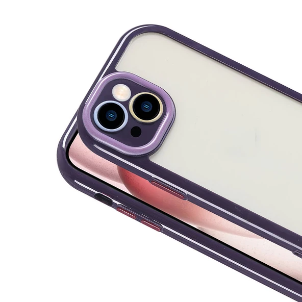 Apple iPhone 15 - Kılıf Kamera Korumalı Renkli Kenar ve Çerçeve Tasarımlı Vitamin Kapak - 2