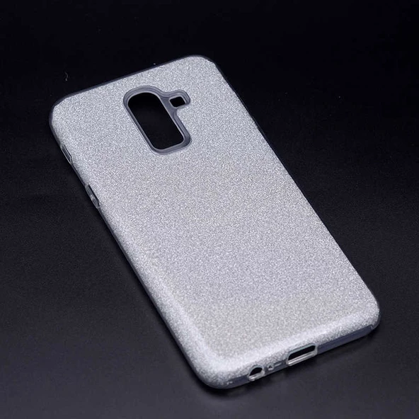 Samsung Galaxy J8 - Kılıf Simli Koruyucu Shining Silikon