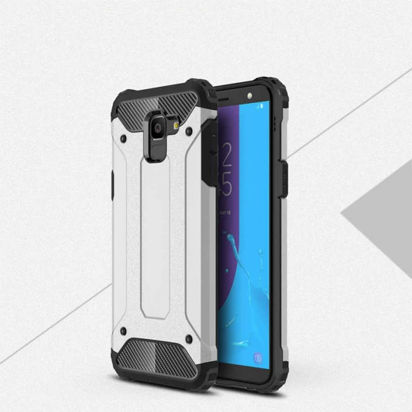 Samsung Galaxy J6 - Kılıf Çift Katman Zırh Tank Crash Military Kapak