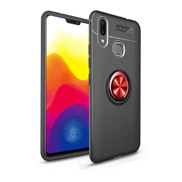 Huawei Y7 Prime 2019 - Kılıf Yüzüklü Karbon Ravel Silikon Kapak