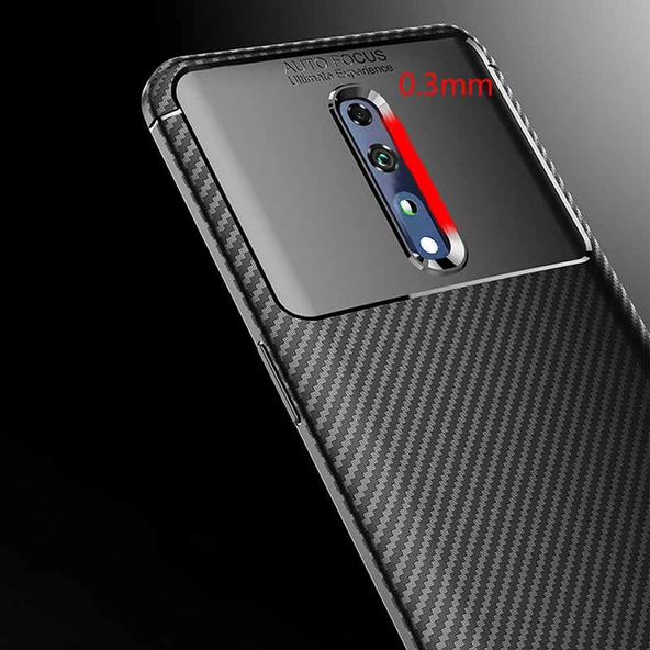 Oppo Reno Z - Kılıf Auto Focus Karbon Negro Silikon Kapak - 4