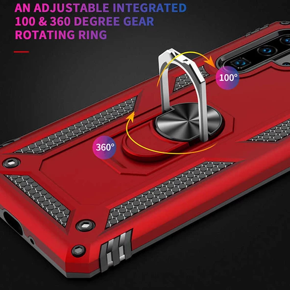 Huawei P30 Pro - Kılıf Yüzüklü Zırh Tank Vega Kapak - Resim 8