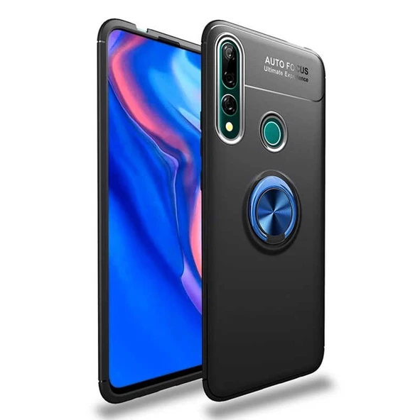 Huawei Y9 Prime 2019 - Kılıf Yüzüklü Karbon Ravel Silikon Kapak ürün görseli 1