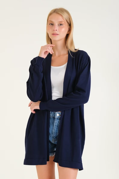 Kadın Oversize Hırka Lacivert - 4