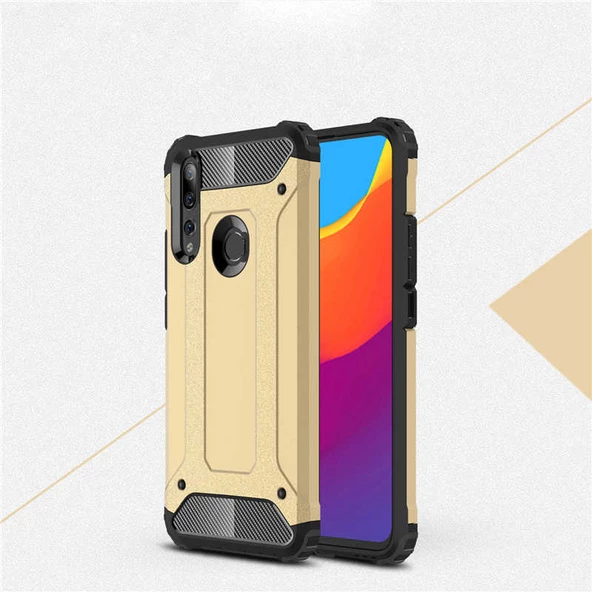 Huawei Y9 Prime 2019 - Kılıf Çift Katman Zırh Tank Crash Military Kapak