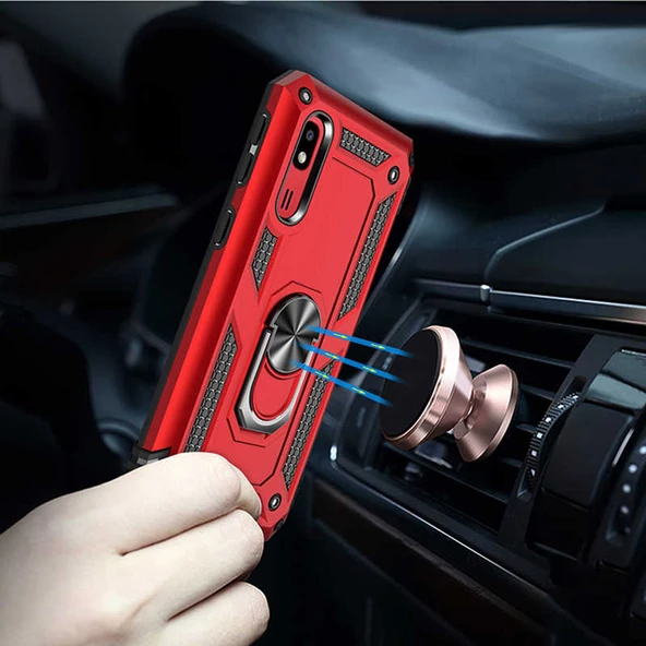 Samsung Galaxy A2 Core - Kılıf Yüzüklü Zırh Tank Vega Kapak - 4