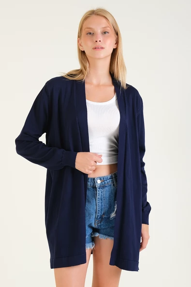 Kadın Oversize Hırka Lacivert - 3