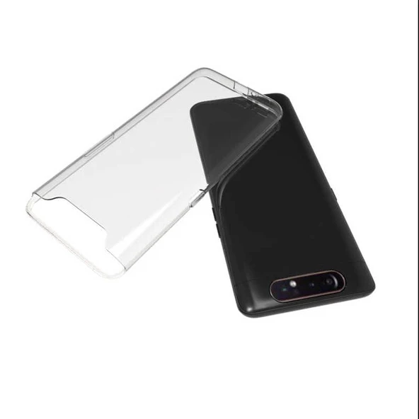 Samsung Galaxy A80 - Kılıf Şeffaf Soft Slim Fitt Süper Silikon Kapak - 3