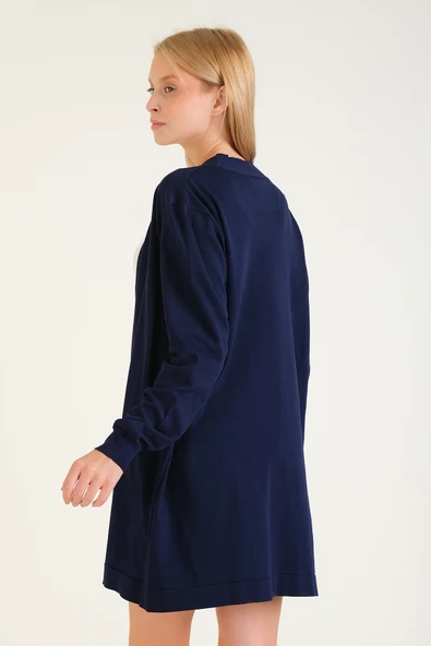 Kadın Oversize Hırka Lacivert - 6