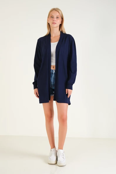 Kadın Oversize Hırka Lacivert - 5