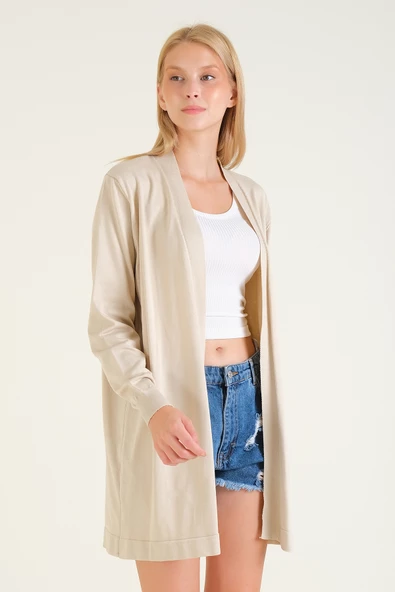 Kadın Oversize Hırka Taş - 3