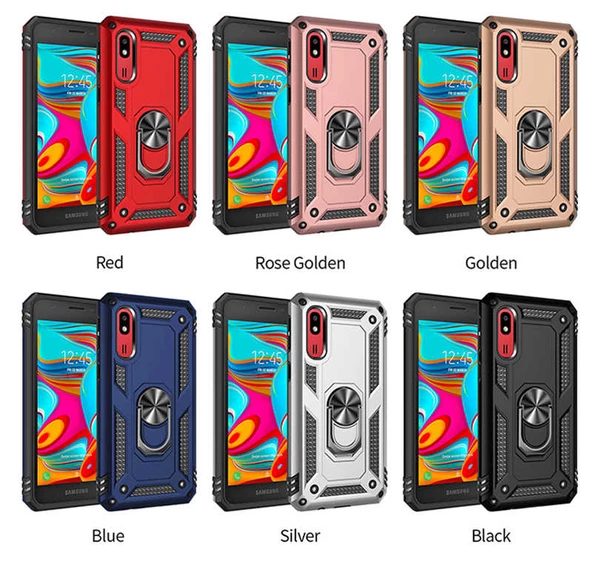 Samsung Galaxy A2 Core - Kılıf Yüzüklü Zırh Tank Vega Kapak - 5