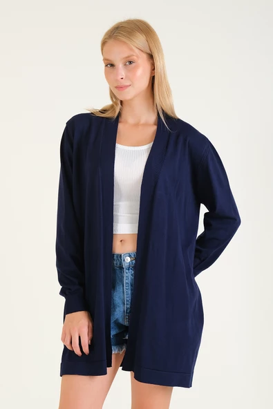 Kadın Oversize Hırka Lacivert - 2